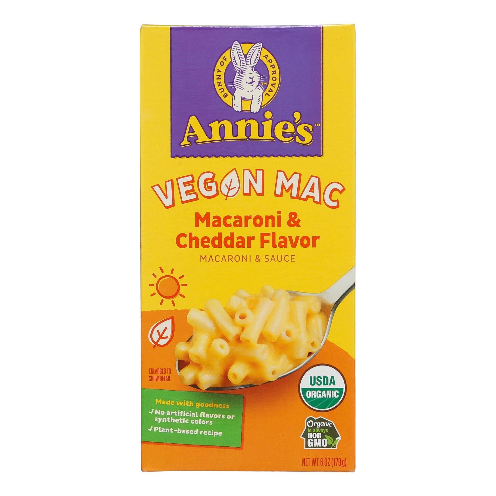 Annie's Organic Vegan Cheddar Mac & Cheese, 12-Pack, 6 Oz